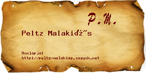 Peltz Malakiás névjegykártya